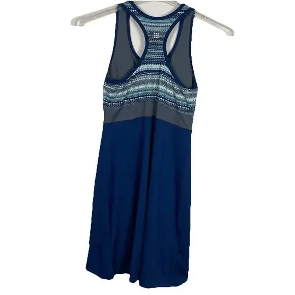 Title Nine Athletic Dress Sz S Blue Racer Back Pocket Tennis Pickleball Stretch - Picture 2 of 9